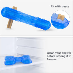 Cooling Dog Teething Chew Toy with Treat Holder