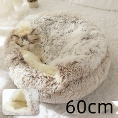 2-in-1 Plush Winter Dog Cat Bed Warm House