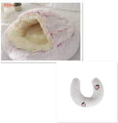 2-in-1 Plush Winter Dog Cat Bed Warm House