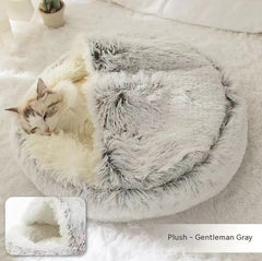 2-in-1 Plush Winter Dog Cat Bed Warm House
