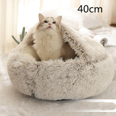 2-in-1 Plush Winter Dog Cat Bed Warm House