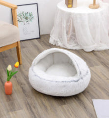2-in-1 Plush Winter Dog Cat Bed Warm House