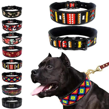 Reflective Adjustable Dog Collar with Buckle Multiple Colors