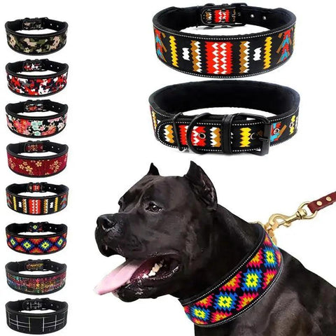 Reflective Adjustable Dog Collar with Buckle Multiple Colors