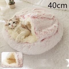 2-in-1 Plush Winter Dog Cat Bed Warm House