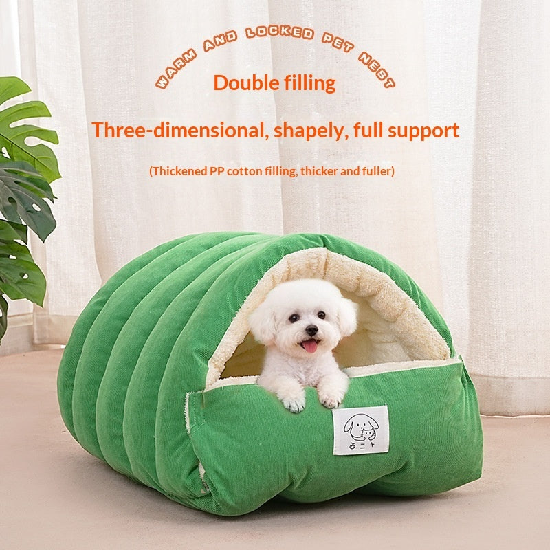 Three-Dimensional Fenced Winter Thickened Cat Bed Warm