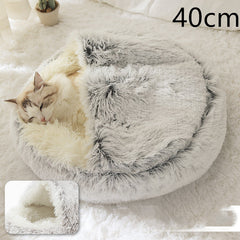 2-in-1 Plush Winter Dog Cat Bed Warm House