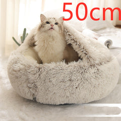 2-in-1 Plush Winter Dog Cat Bed Warm House