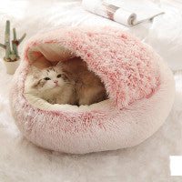 2-in-1 Plush Winter Dog Cat Bed Warm House
