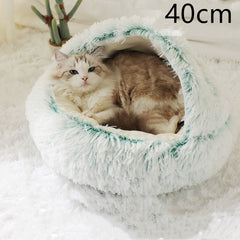 2-in-1 Plush Winter Dog Cat Bed Warm House