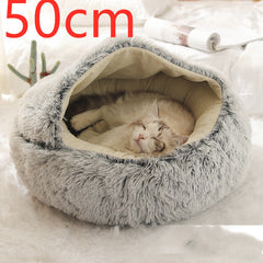 2-in-1 Plush Winter Dog Cat Bed Warm House