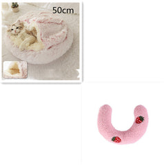 2-in-1 Plush Winter Dog Cat Bed Warm House