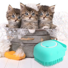 Silicone Pet Shampoo Massage Brush for Bathing Grooming