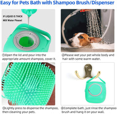 Silicone Pet Shampoo Massage Brush for Bathing Grooming