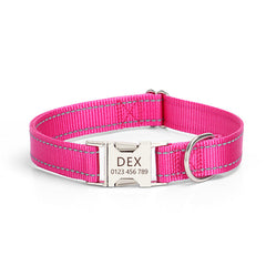 Reflective Nylon Dog Collar Adjustable Safety Pet Collar