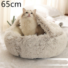 2-in-1 Plush Winter Dog Cat Bed Warm House