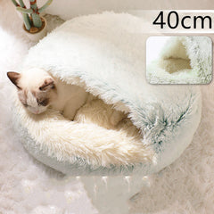 2-in-1 Plush Winter Dog Cat Bed Warm House