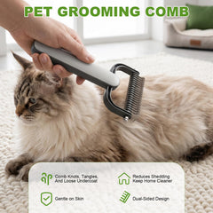 Double-Sided Dematting Comb for Dogs and Cats Grooming