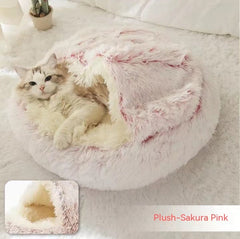 2-in-1 Plush Winter Dog Cat Bed Warm House