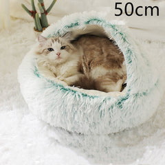 2-in-1 Plush Winter Dog Cat Bed Warm House