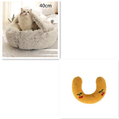 2-in-1 Plush Winter Dog Cat Bed Warm House