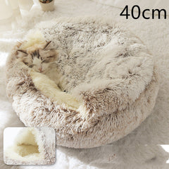 2-in-1 Plush Winter Dog Cat Bed Warm House