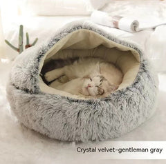 2-in-1 Plush Winter Dog Cat Bed Warm House