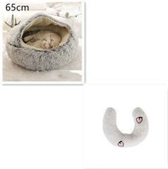 2-in-1 Plush Winter Dog Cat Bed Warm House