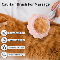 Self-Cleaning Spray Cat Grooming Brush with Release Button