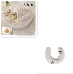 2-in-1 Plush Winter Dog Cat Bed Warm House