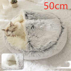 2-in-1 Plush Winter Dog Cat Bed Warm House