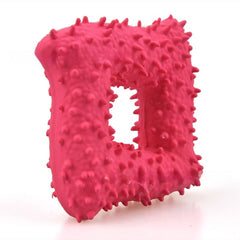 Latex Barbed Bone Dog Chew Toy with Squeaker