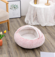2-in-1 Plush Winter Dog Cat Bed Warm House