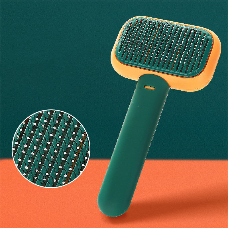 Stainless Steel Pet Grooming Comb with Massage Brush