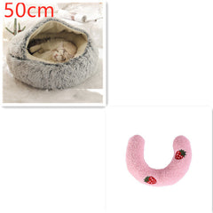 2-in-1 Plush Winter Dog Cat Bed Warm House