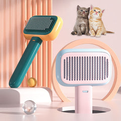 Stainless Steel Pet Grooming Comb with Massage Brush