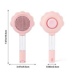 Self-Cleaning Spray Cat Grooming Brush with Release Button
