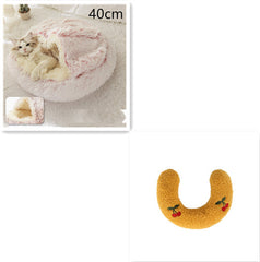 2-in-1 Plush Winter Dog Cat Bed Warm House