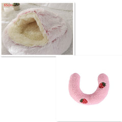 2-in-1 Plush Winter Dog Cat Bed Warm House