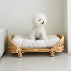 Rattan Dog Bed Kennel for Small Medium Dogs