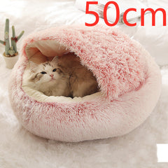 2-in-1 Plush Winter Dog Cat Bed Warm House