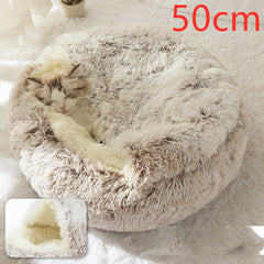 2-in-1 Plush Winter Dog Cat Bed Warm House
