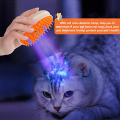 4-in-1 Steam Cat Grooming Brush for Shedding Control