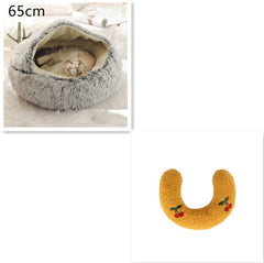 2-in-1 Plush Winter Dog Cat Bed Warm House
