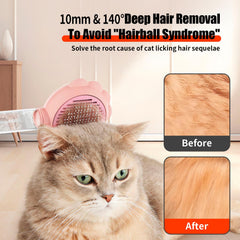 Self-Cleaning Spray Cat Grooming Brush with Release Button