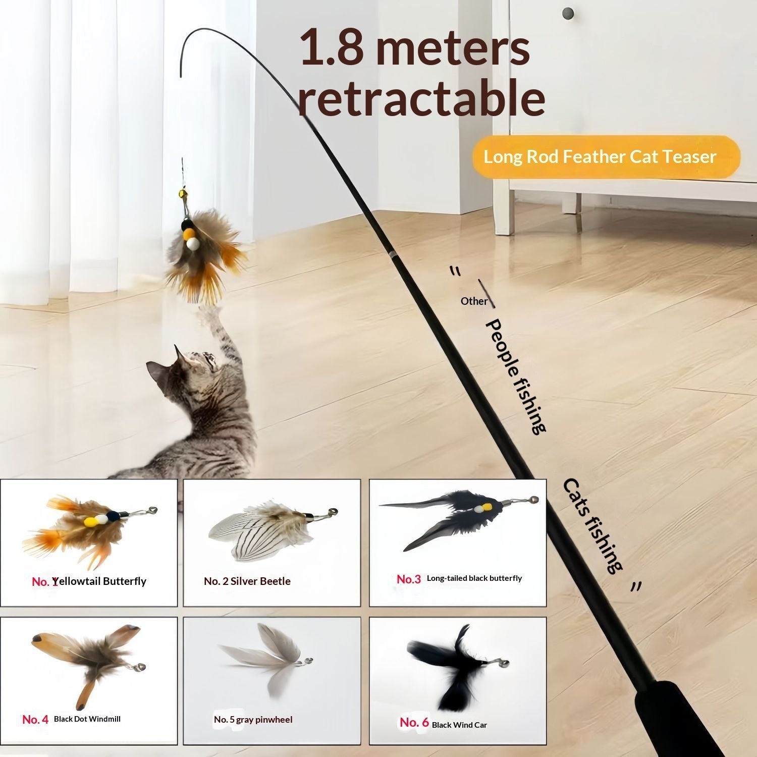 Feather Bell Replacement Head for Cat Toy
