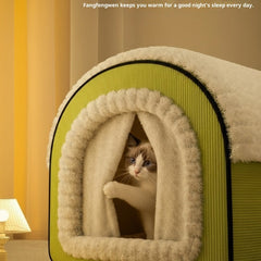 Winter Thickened Enclosed Cat Bed Four Season Use