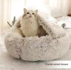 2-in-1 Plush Winter Dog Cat Bed Warm House