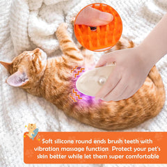 4-in-1 Steam Cat Grooming Brush for Shedding Control