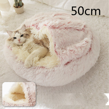 2-in-1 Plush Winter Dog Cat Bed Warm House